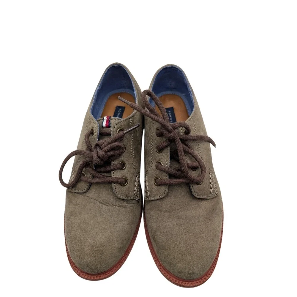 Tommy Hilfiger Kids Taupe‎ Suede Lace Up Oxford Dress Shoes Size 2